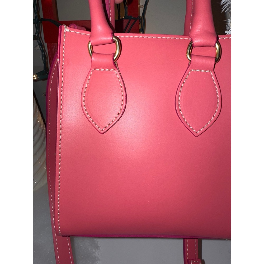 Anna Paola Pink Mini Top Handle Crossbody Bag Gold Hardware Adjustable Strap - Picture 6 of 12
